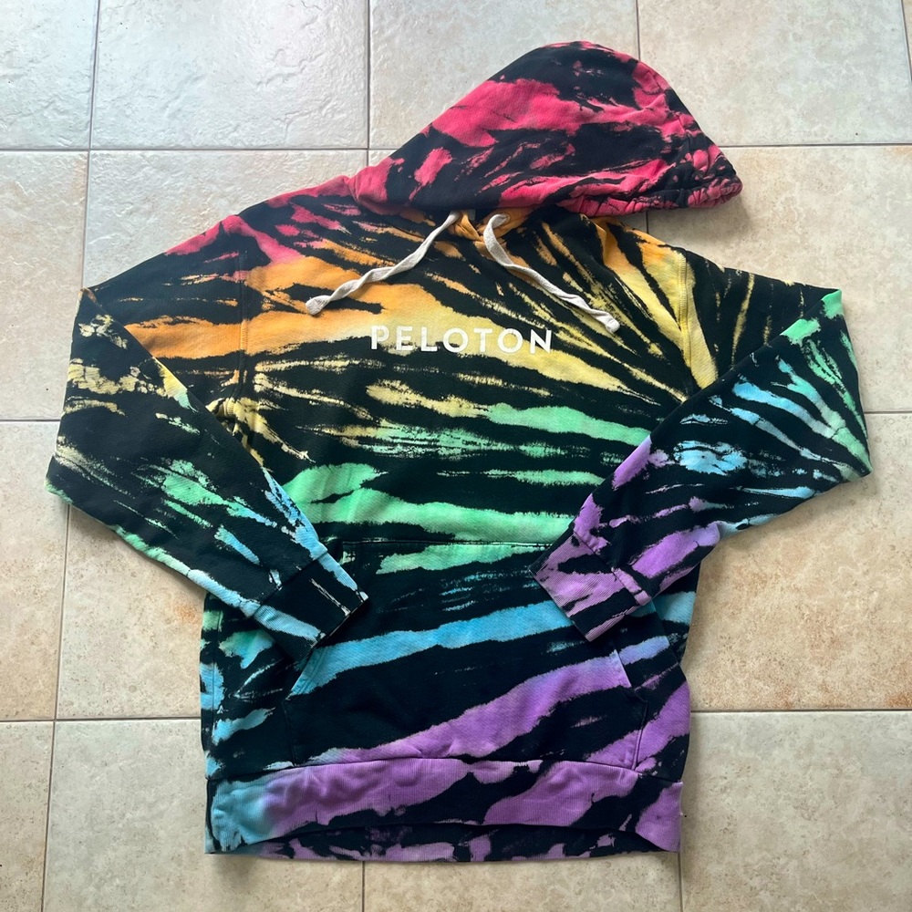 Men’s Multi Color Peloton Tie Dye hoodie size Small